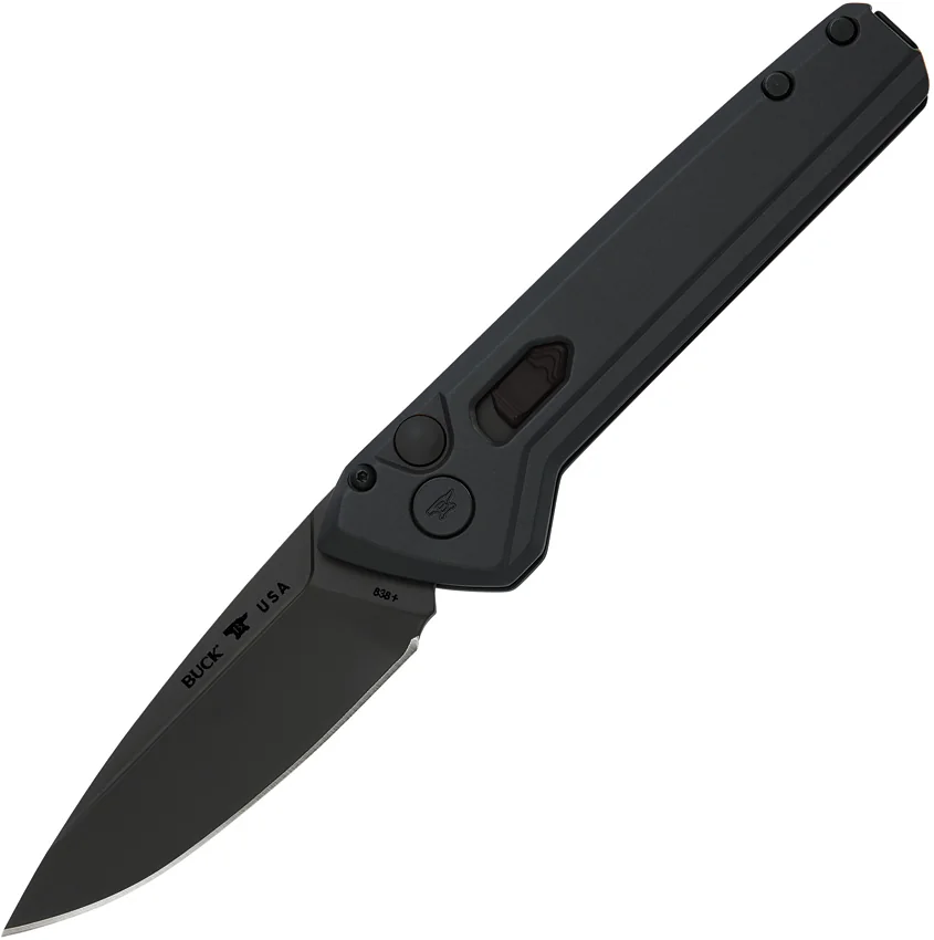 Buck 838 Deploy Blackout Automatic Knife Black Alum (3.25" Black) 0838BKS