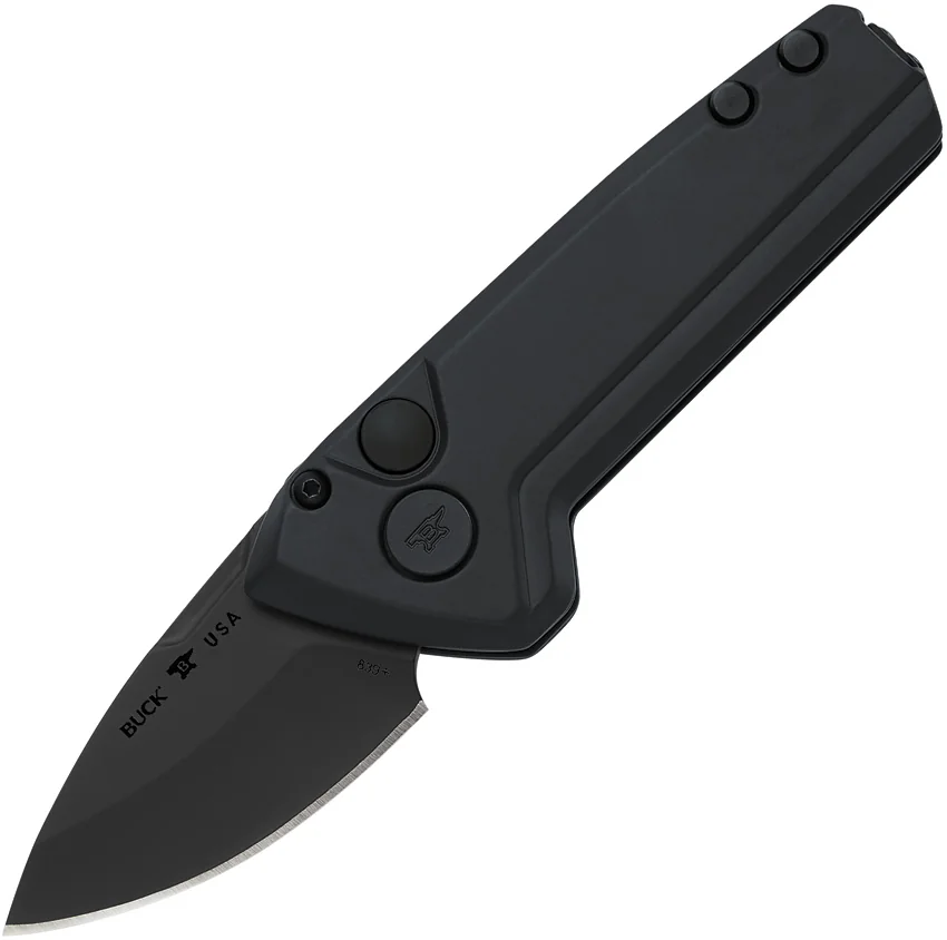 Buck 839 Mini Deploy Blackout CA Legal Automatic Knife Black (1.8" Black)