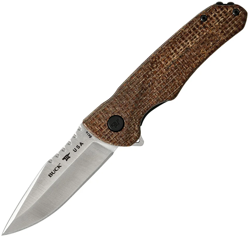 Buck Sprint Classic Pro Liner Lock Knife Burlap Micarta (3" Satin) 0841BRS1
