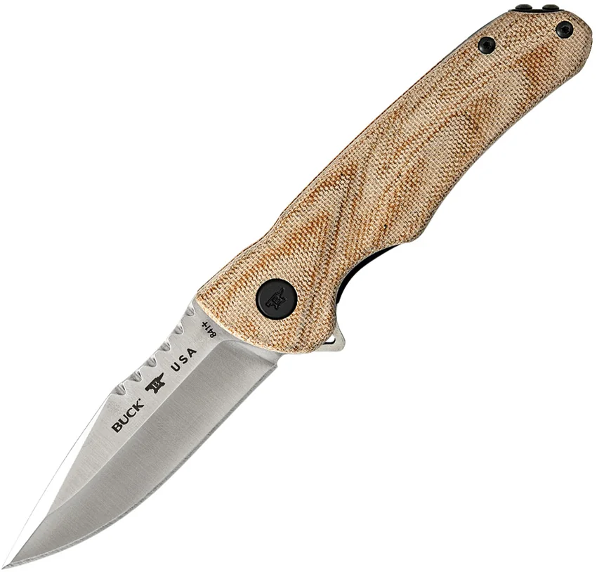 Buck Sprint Classic Pro Liner Lock Knife Natural Micarta (3" Satin) 0841TNS