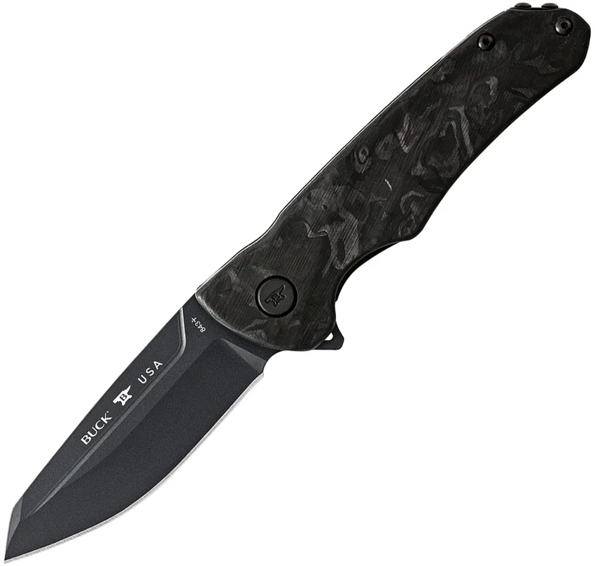 Buck Sprint OPS Liner Lock Knife Pro Marble Carbon Fiber (3" Black) 0843CFS