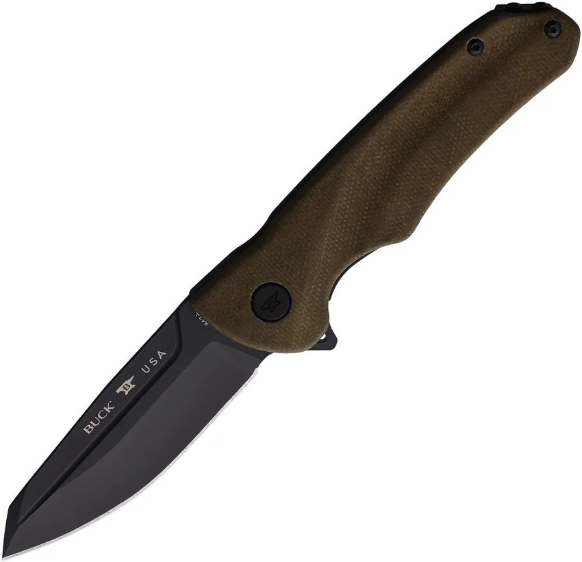 Buck Sprint OPS Liner Lock Knife Pro Green Canvas Micarta (3" Black) 0843GRS