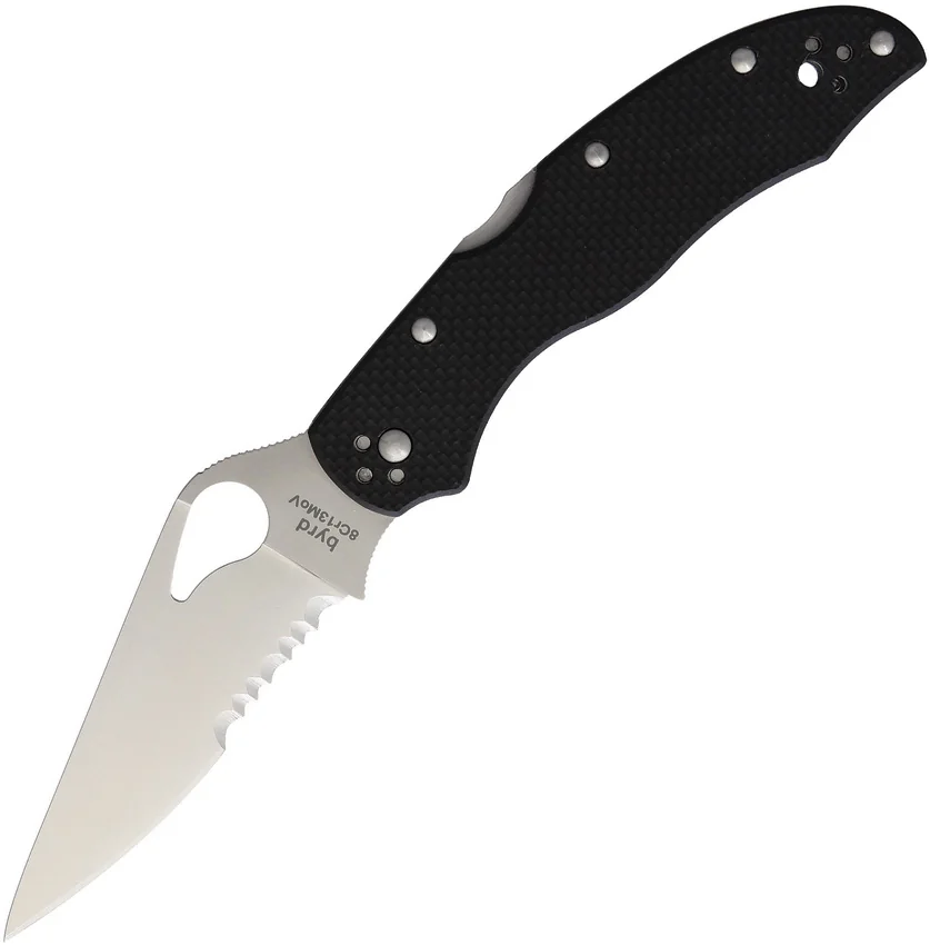 Byrd Harrier 2 Lock Back Knife Black G-10 (3.3" Satin Serr) BY01GPS2