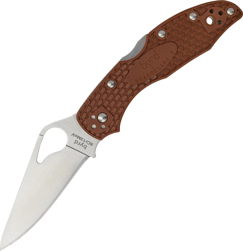 Byrd Meadowlark 2 Lockback Knife Brown FRN (2.84" Satin) BY04PBN2