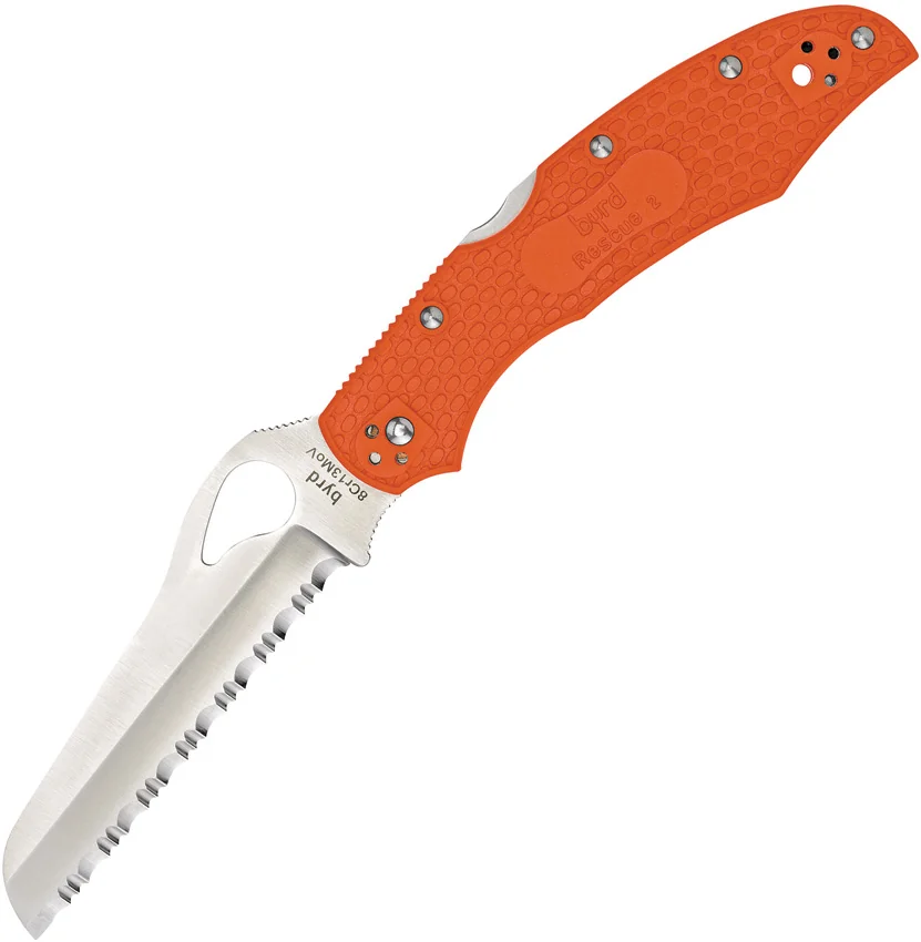 Byrd Cara Cara Rescue 2 Lockback Knife Orange FRN (3.94" Satin Serr) BY17SOR2