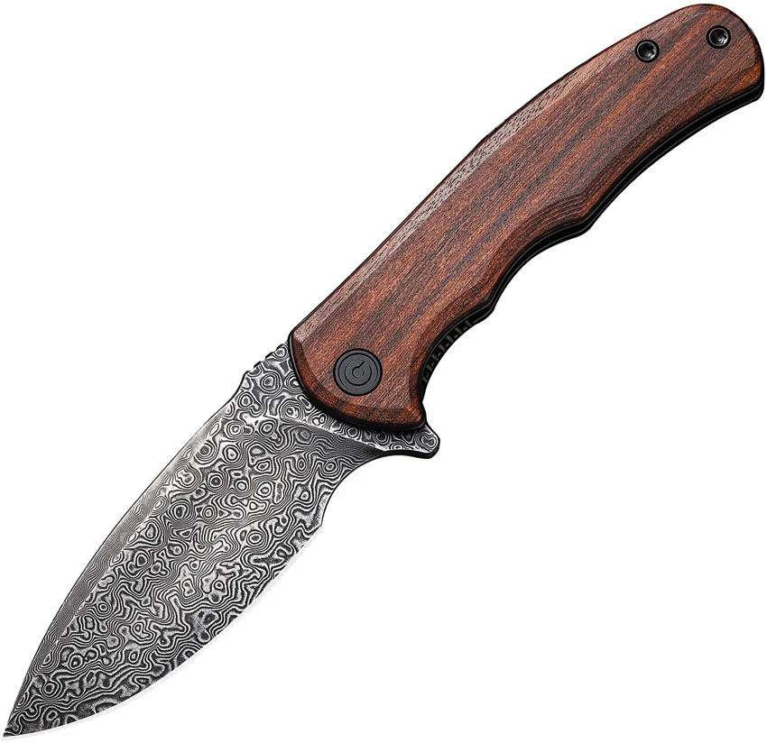CIVIVI Mini Praxis Flipper Knife Guibourtia Wood (Damascus)