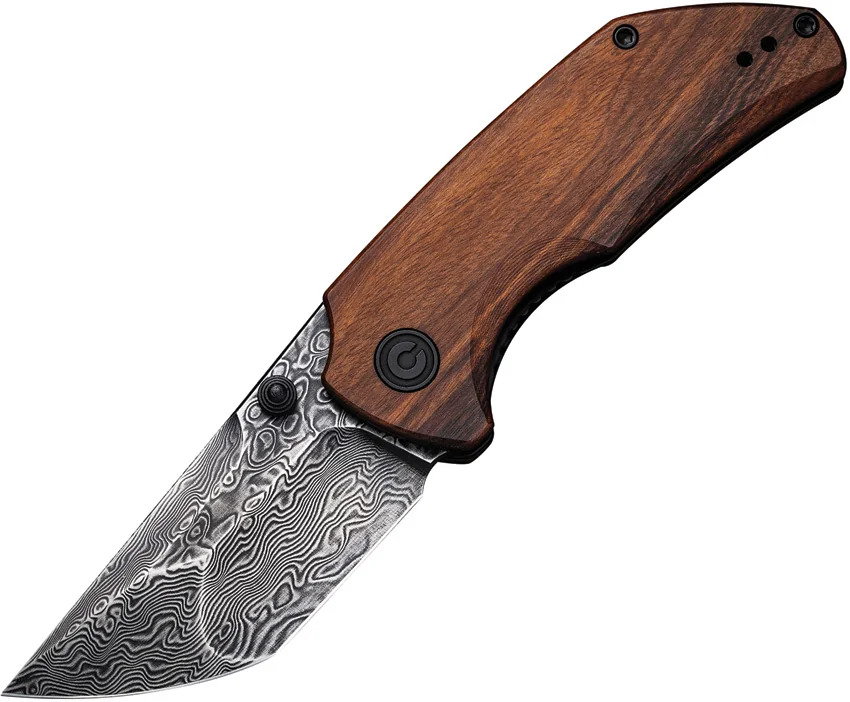 CIVIVI Thug 2 Liner Lock Knife Cuibourtia Wood (2.69" Damascus) C20028C-DS1