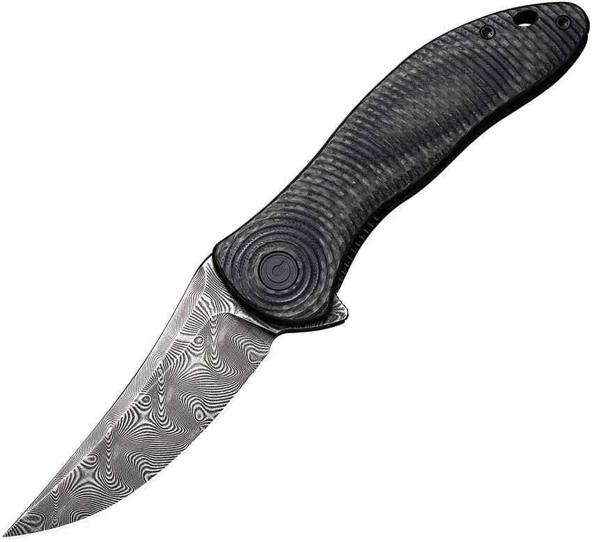 CIVIVI Synergy3 Liner Lock Knife Layered Black G-10 (3.3" Damascus)