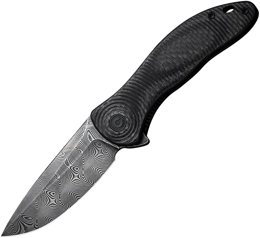 CIVIVI Synergy3 Liner Lock Knife Black G-10/CF (3.24" Damascus) C20075D-DS1
