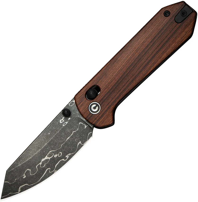CIVIVI Yonder Crossbar Lock Knife Guibourtia Wood (2.9" Damascus)