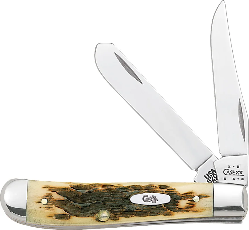 Case Mini Trapper Knife 3.5" Amber Bone (3207 SS) 013