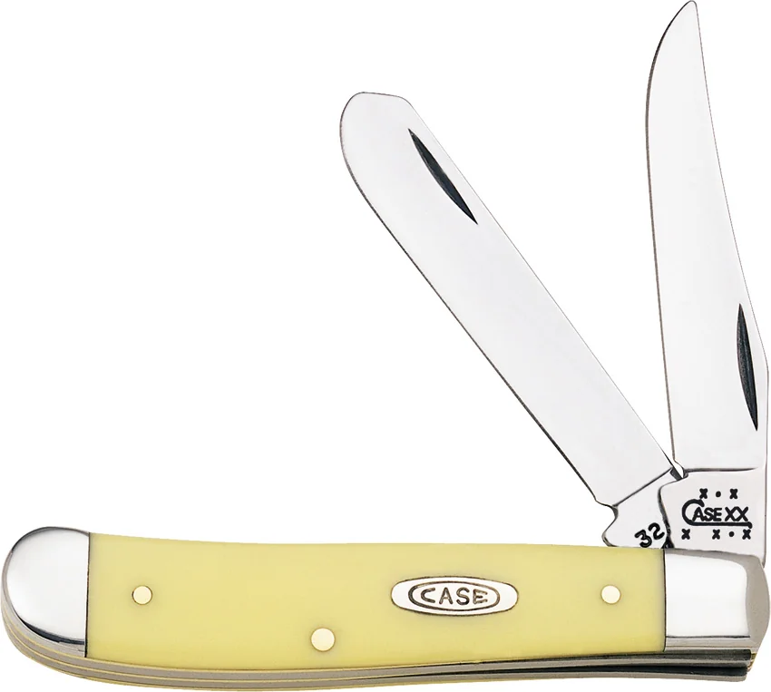 Case Mini Trapper Knife 3.5" Yellow Delrin (3207 CV) 029