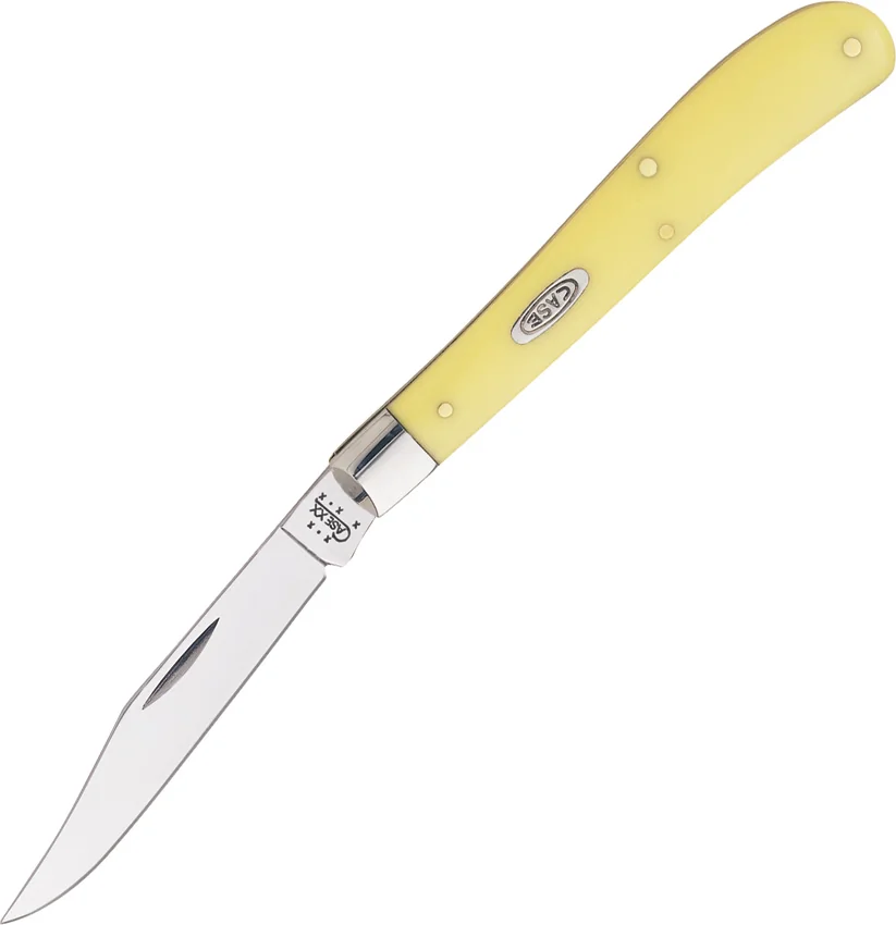 Case Barehead Slimline Trapper Knife 4.125" Yellow (31048 CV) 031