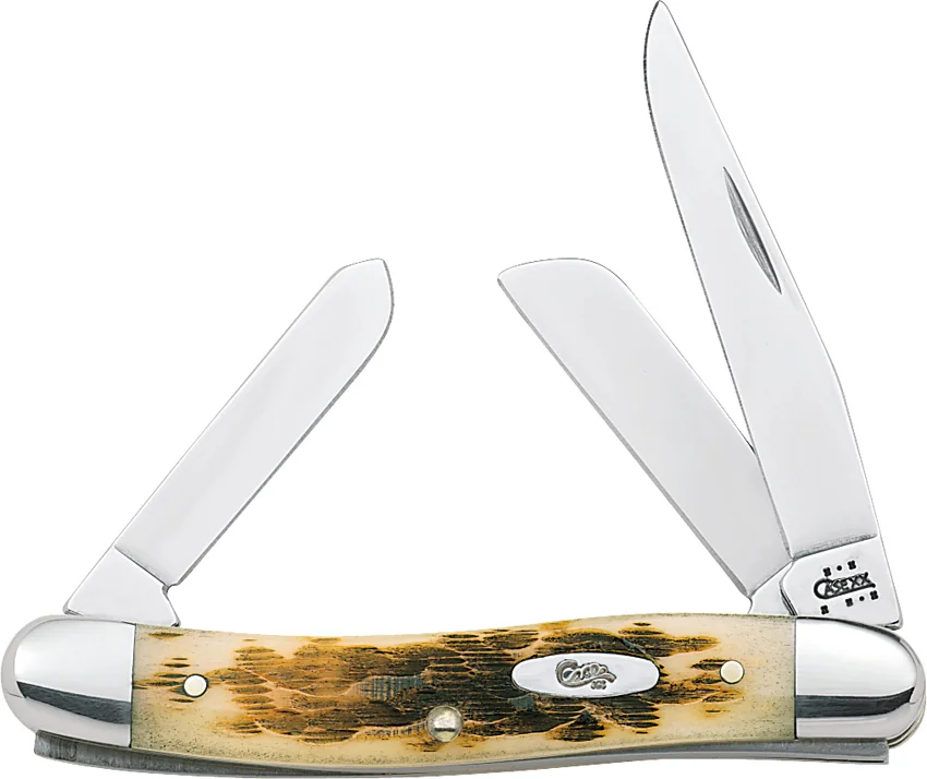 Case Medium Stockman Knife 3.625" Amber Bone (6318 SS) 00042