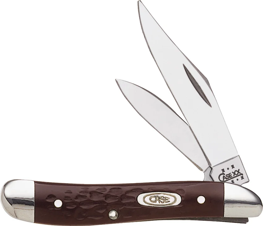 Case Working Peanut Knife 2.875" Jigged Brown Synthetic (6220 SS) 046