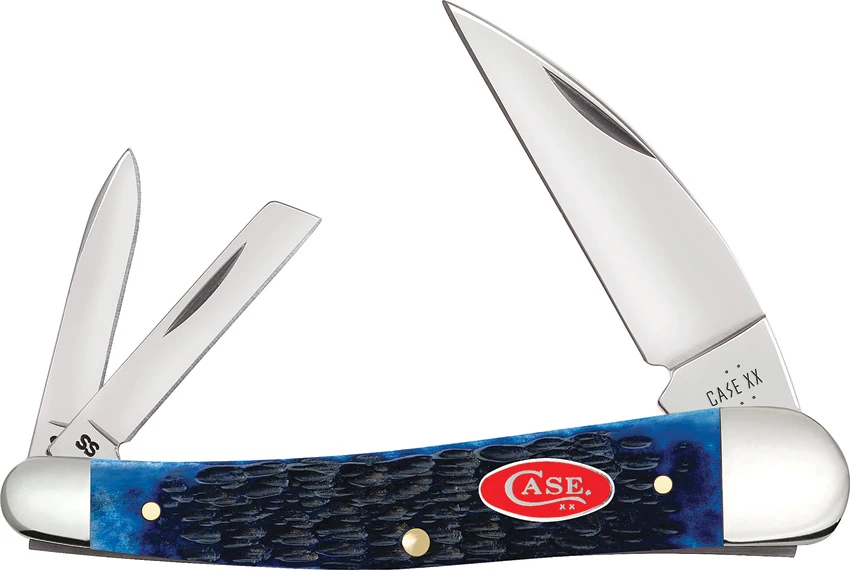 Case Knives Seahorse Whittler Knife 4" Navy Blue Rogers Jigged Bone (6355WH SS)