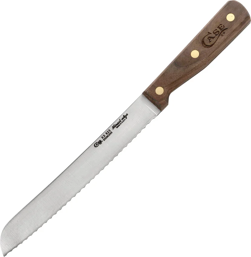 Case Cutlery Bread Slicer Fixed Blade Knife Walnut (8" Satin) 07318