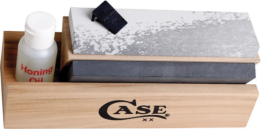 Case Cutlery Tri-Hone Sharpening Kit Black Arkansas Novaculite Stones w/ Oil