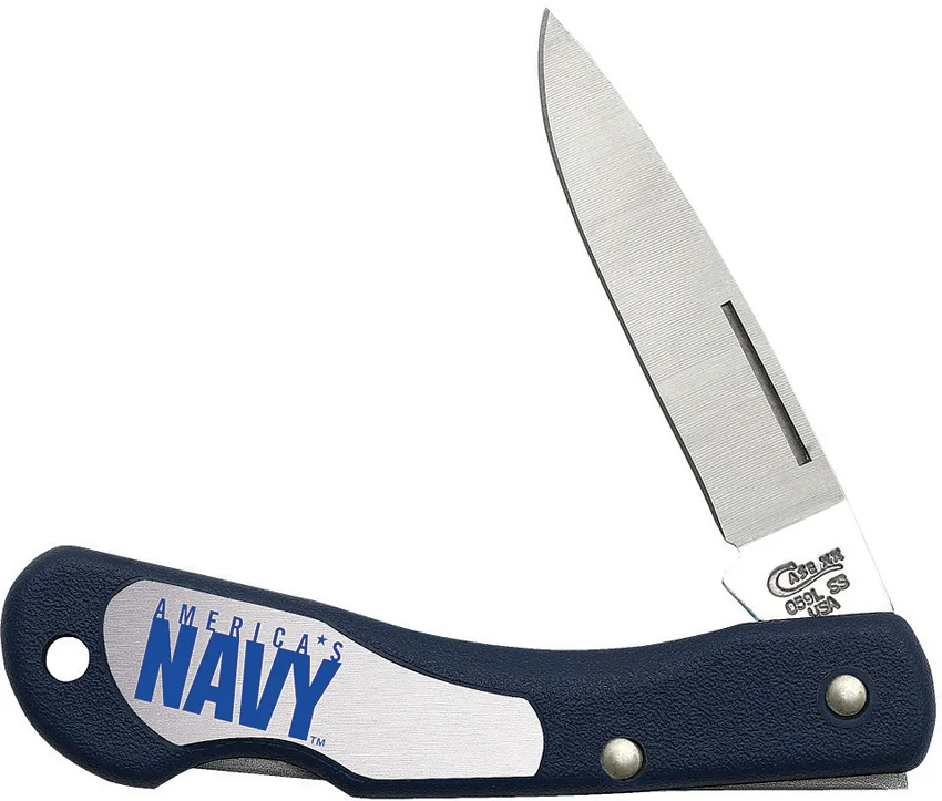Case US Navy Mini Blackhorn Lockback Knife 3.125" Blue Zytel (LT1059L SS) 17711