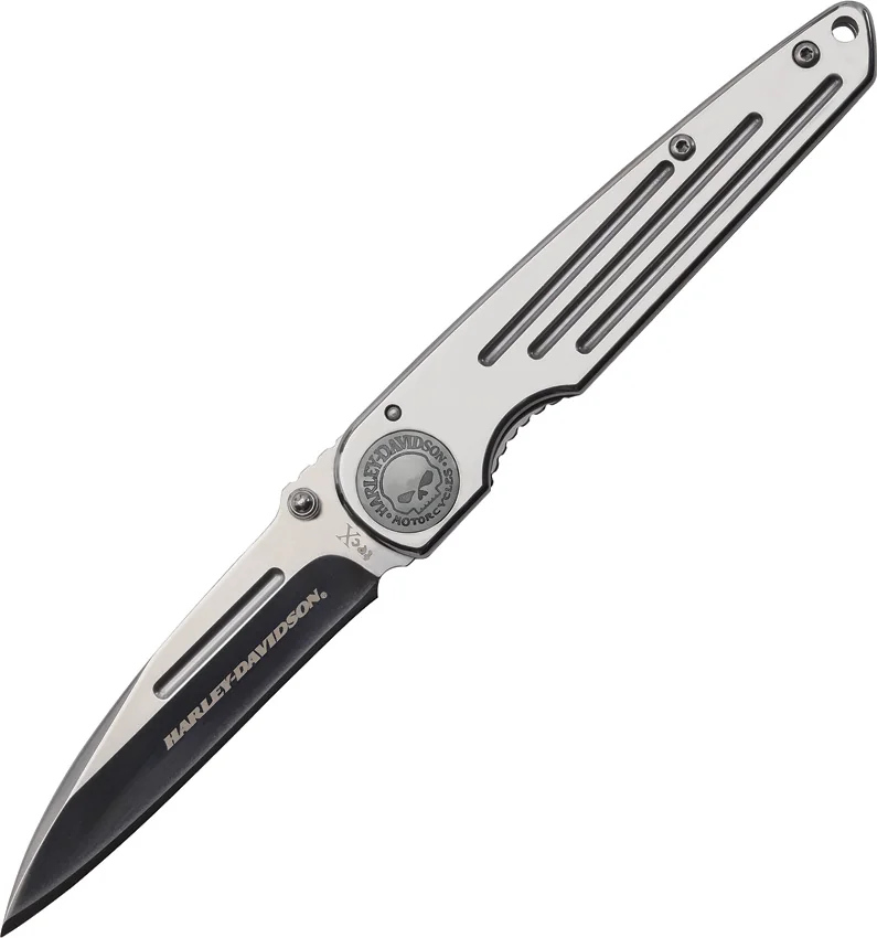 Tec-X Harley-Davidson TK-W Frame Lock Knife Steel (3.25" Two-Tone) 52110