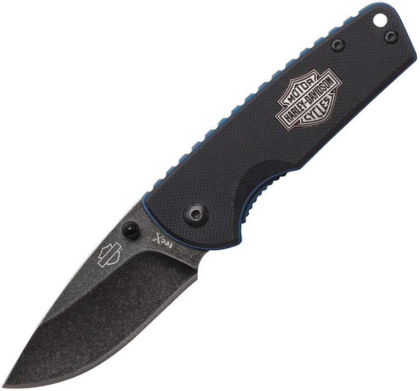 Case Cutlery Harley Davidson Liner Lock Folding Knife Black G-10 (2.5" Black SW)