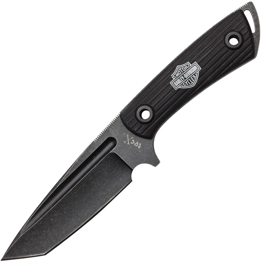 Tec-X FB-1 Harley-Davidson Tanto Fixed Blade Knife (4.25" Black Stonewash) 52164