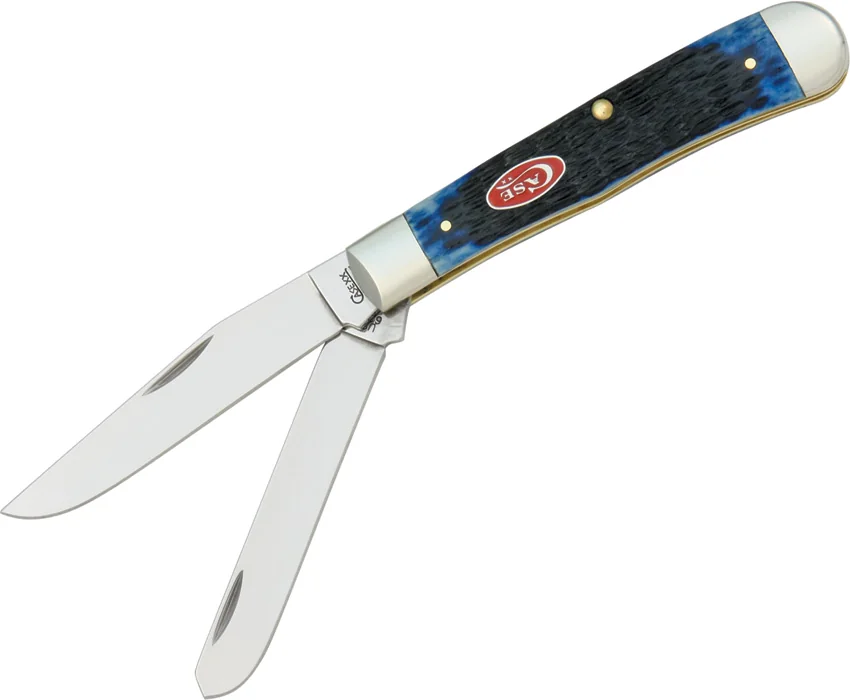Case All American Trapper Knife 4.125" Jigged Navy Blue Bone (6254SS) 7051