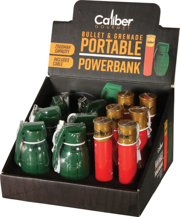 Caliber Gourmet Bullet and Grenade Powerbank