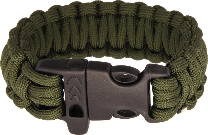 Combat Ready Survival Bracelet OD Green  Paracord w/ Plastic Clasp