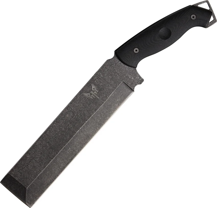 Combat Ready Battle Cleaver CUMA Knife Fixed Blade Chopper Black G-10