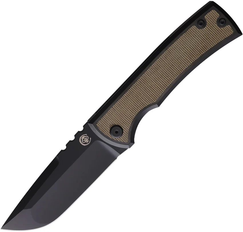 Chaves Knives Redencion 229 Frame Lock Knife Green Micarta/Ti (3.6" Black SW)