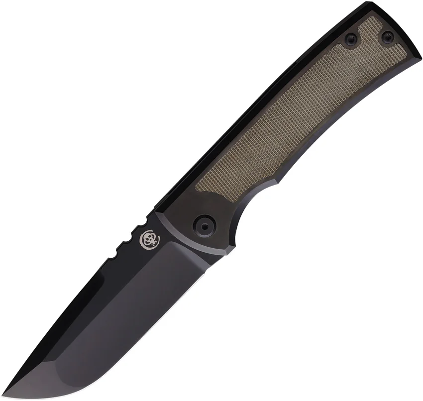 Chaves Knives Redencion 229 Frame Lock Knife Small Green Micarta (3.6" Black SW)