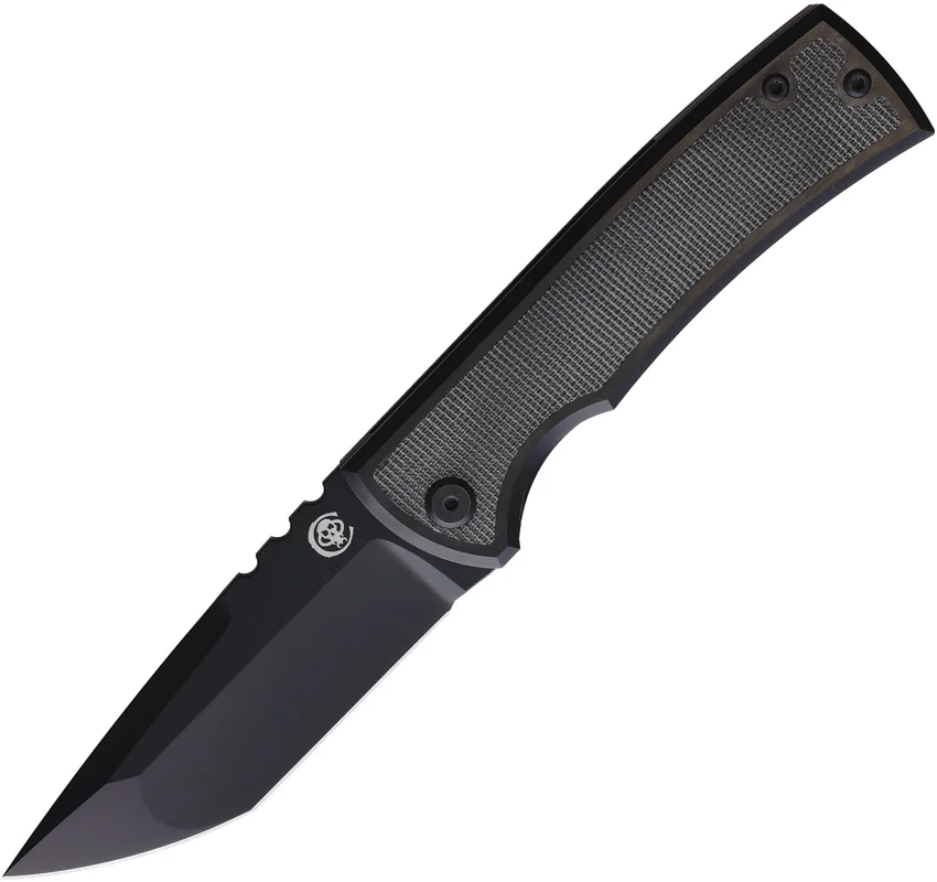 Chaves Knives Redencion 229 Tanto Frame Lock Knife Black Micarta (3.6" Black SW)