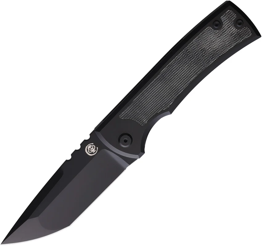 Chaves Knives Redencion 229 Tanto Frame Lock Knife Black Micarta (3.6" Black SW)