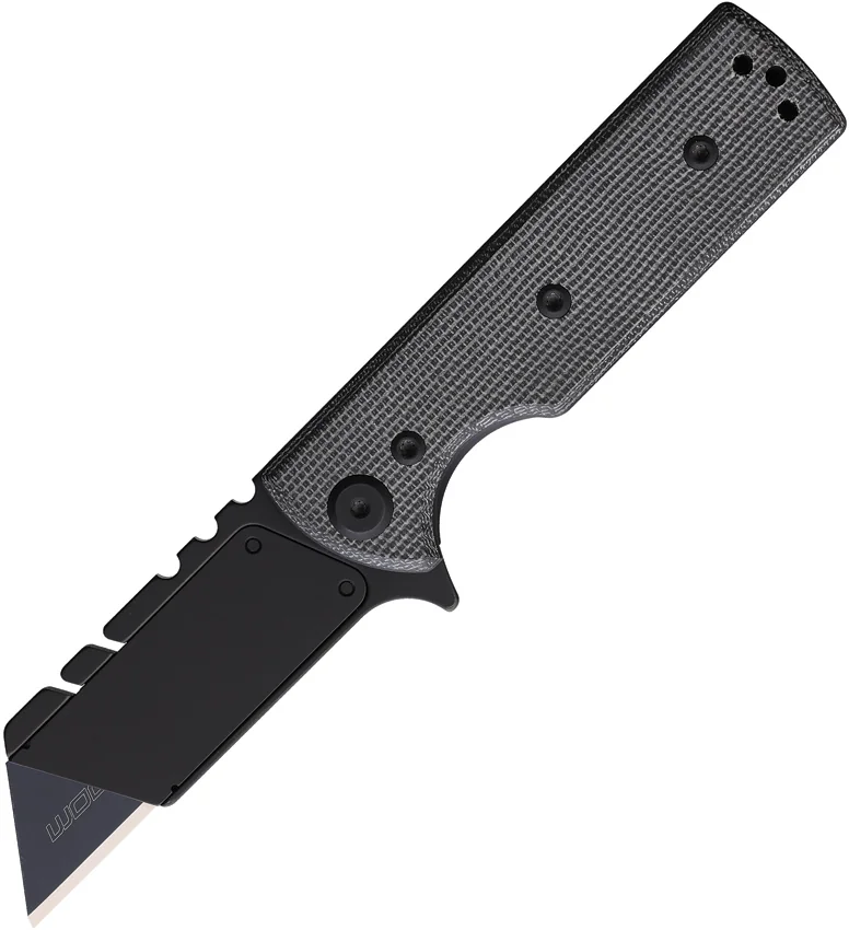 Chaves CHUB Flipper Blue Label Liner Lock Knife Black Micarta (1" Utility Black)