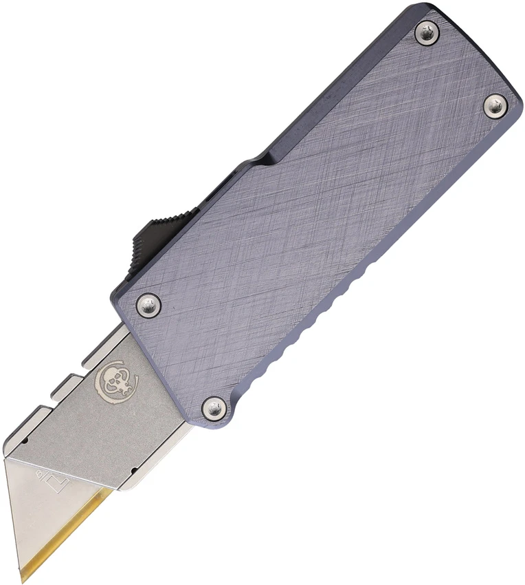 Chaves Handy Utility Blade (CHUB) OTF Knife Gray Cross-Hatch Al (1" Utility)