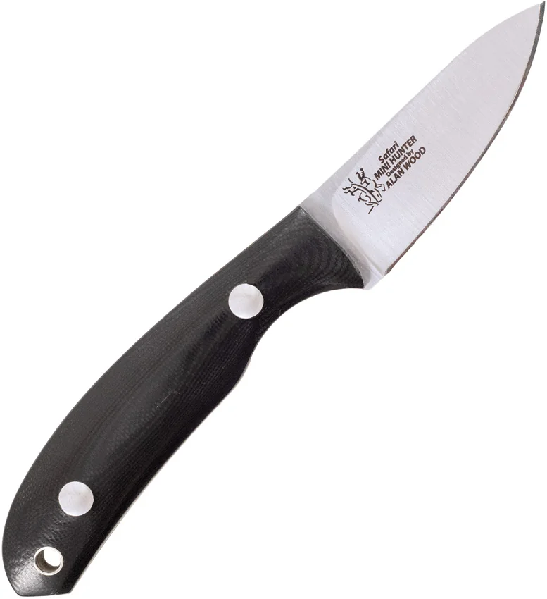 Casstrom Safari Mini Hunter Fixed Blade Knife Black G-10 (2.5" Satin)