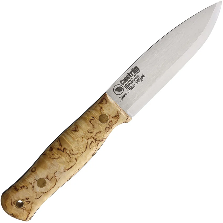 Casstrom Lars Fält Bushcraft Fixed Blade Knife Curly Birch (4.5" Satin)