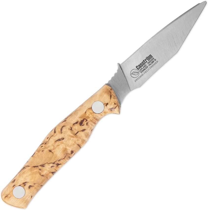 Casstrom Field Dresser Fixed Blade Knife Curly Birch (3.5" 14C28N) CI13518