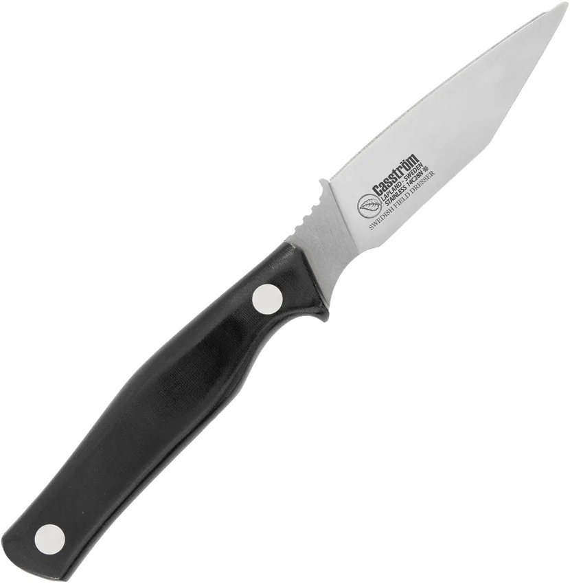 Casstrom Swedish Field Dresser Fixed Blade Knife Black Micarta (3.5" Sat)CI13520