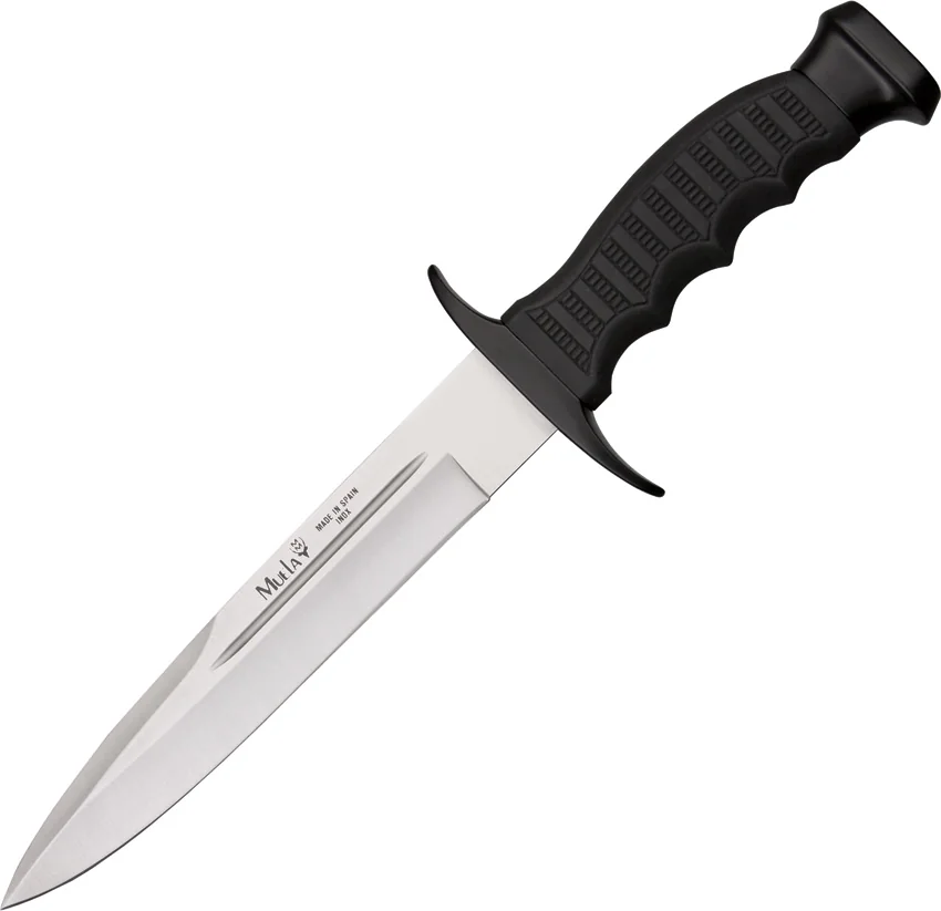 Muela Tactical Fixed Blade Knife Black Rubber (7.5" Satin)