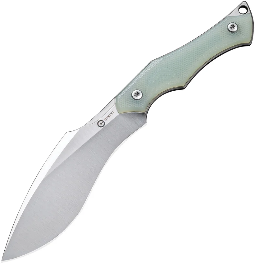 CIVIVI Vaquita II Fixed Blade Knife Natural Jade G-10 (3.2" Satin) C047C-2