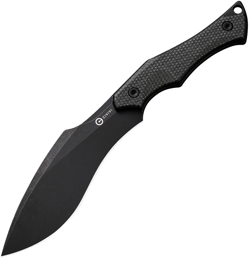 CIVIVI Vaquita II Fixed Blade Knife Black G-10 (3.2" Black Stonewash) C047C-3