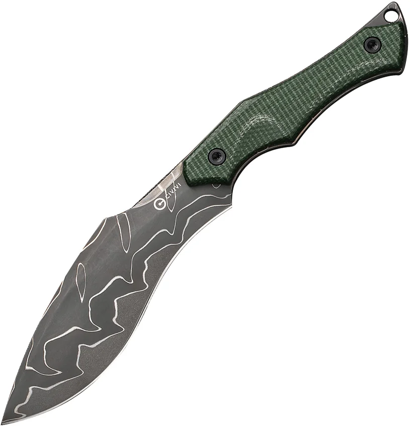 CIVIVI Vaquita II Fixed Blade Knife Green Micarta (3.2" Damascus) C047C-DS2