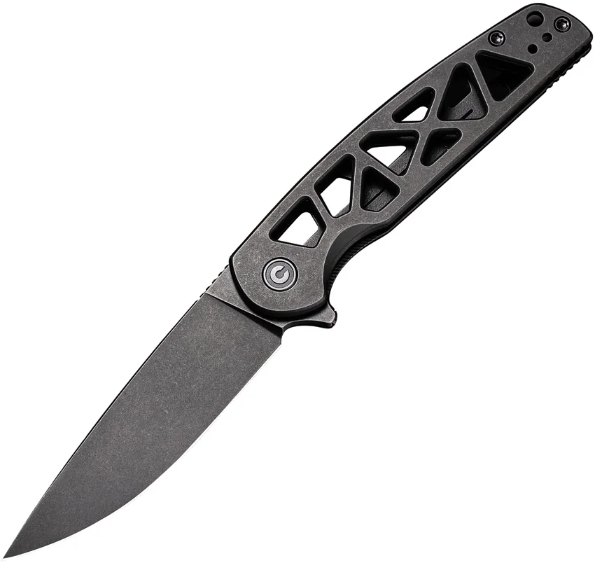 CIVIVI Perf Skeletonized Frame Lock Knife Black Steel (3.1" Black)
