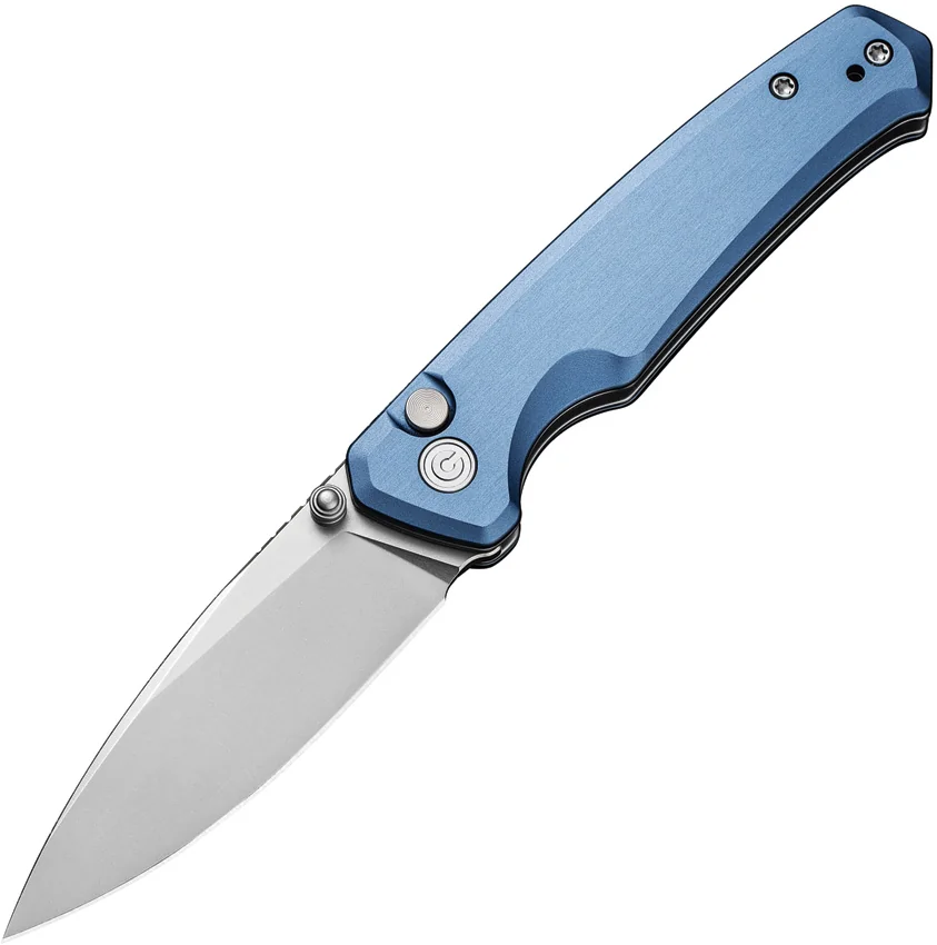 CIVIVI Altus Nitro-V Button Lock Knife Blue Aluminum (2.97" Stonewash)