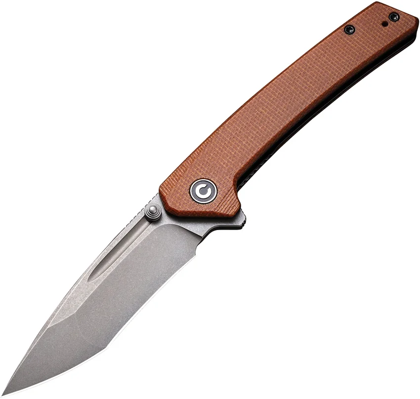 CIVIVI Keen Nadder Tanto Liner Lock Knife Brown Micarta (3.5" SW) C2021B