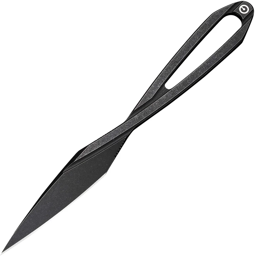 CIVIVI Hel D-Art Fixed Blade Knife Black SW Steel (1.7" Black SW) C21001-2