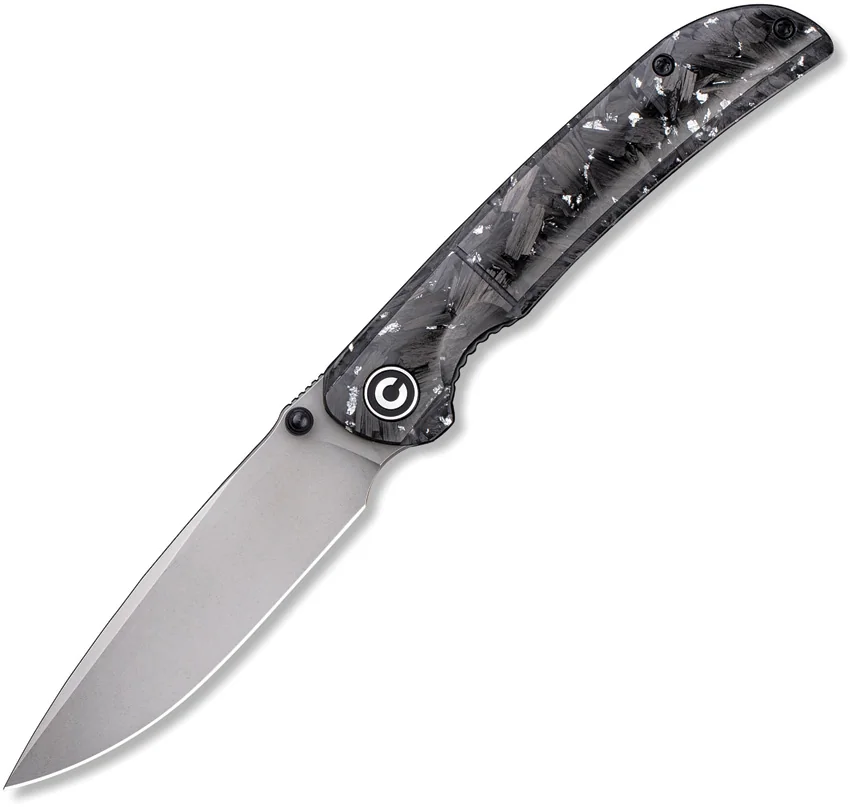 CIVIVI Imperium Liner Lock Knife Shredded CF/Silver (3.5" Stonewash) C2106B