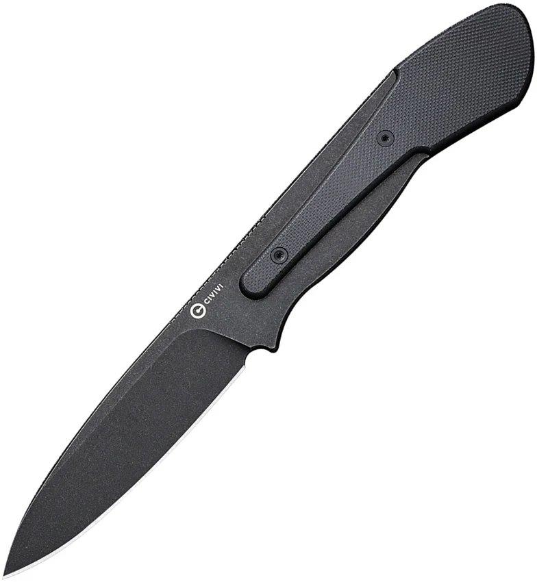 CIVIVI Varius Fixed Blade Knife Black G-10 (3.75" Black Stonewash)